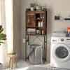 LOKO Over The Toilet Storage Cabinet, Freestanding Bathroom Space Saver with Adjustable Shelves & Sliding Barn Door, 4-Tier Over Toilet Bathroom Organizer, 25 x 9.5 x 67.5 inches (Rustic Brown) view 4