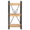 3-Tier Industrial Bookcase, Vintage Book Shelf, Rustic Wood and Metal Bookcase and Bookshelves, Storage Shelves Rack Shelf Unit for Living Room Bedroom 15.7"x11.8"x31.5" Solid Mango Wood/Brown view 2