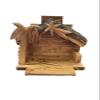 Olive Wood Nativity Set Manger Stable 4.75" high. Made in Bethlehem view 1
