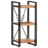 3-Tier Industrial Bookcase, Vintage Book Shelf, Rustic Wood and Metal Bookcase and Bookshelves, Storage Shelves Rack Shelf Unit for Living Room Bedroom 15.7"x11.8"x31.5" Solid Acacia Wood/Brown view 1