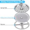 6 Pieces Attsky French Press Filter, 4 Inch Stainless Steel Mesh Screen and Replacement Parts for French Press Coffee Maker view 4