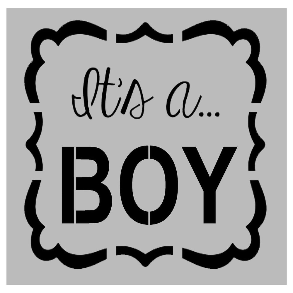 Baby Sign Announcement It's A Boy Reusable Stencil (8.5" x 11" Sheet) for Painting on Walls, Wood, Arts and Crafts (My Custom Stencils)