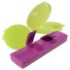 Tupperware 7 Day Pill Keeper Divided Organizer Round Clamshell Purple and Green Set view 1