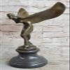 EUROPEAN BRONZE Handcrafted Bronze Sculpture *Sale* Spirit of Ecstasy Marble Rolls Royce Figure Artwork Deal Home Gift view 1