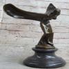EUROPEAN BRONZE Handcrafted Bronze Sculpture *Sale* Spirit of Ecstasy Marble Rolls Royce Figure Artwork Deal Home Gift view 2