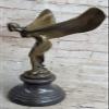 EUROPEAN BRONZE Handcrafted Bronze Sculpture *Sale* Spirit of Ecstasy Marble Rolls Royce Figure Artwork Deal Home Gift view 4