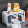 Spice Box,Triple Food Dispenser Spice Rack Organizer Plastic Wall-Mounted Spice Organizer Spice Jar Set Set Suitable For Use With Kitchen Spices (Color : White) view 4