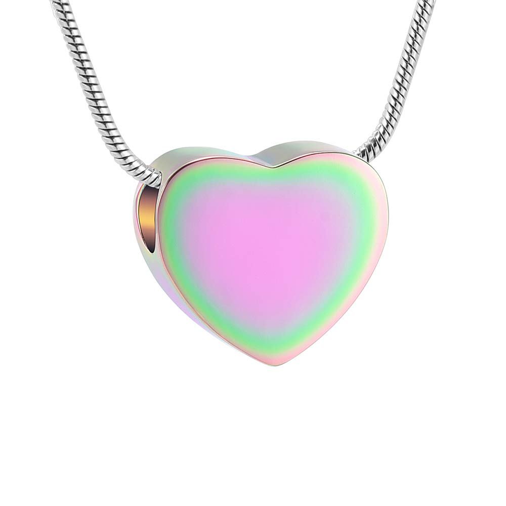 SHEIL Blank Small Heart Ash Keepsake Urns Necklace Pet Dog Cat Memorial Urn Necklace Hold Ashes Cremation Jewelry Pendants Women,2