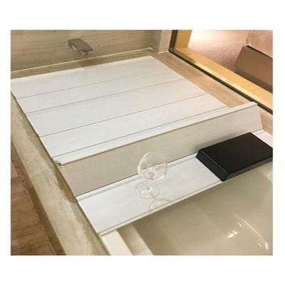 Bathtub Trays Folding PVC Bathtub Cover Bathtub Tray, Dustproof and Waterproof Bathtub Insulation Board, Home Bathroom Bath Shelf, White (Color : White, Size : 70x74x1.1cm)