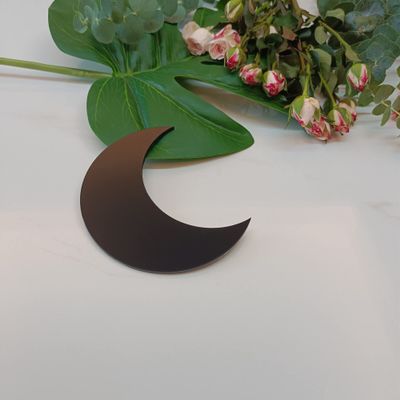 XIAOYUE 20pcs of Acrylic Moon Place Card,Celestial Wedding Place Cards,Semi-Circle Place Names Blanks for Wedding,Party&Festival Deco (Black)