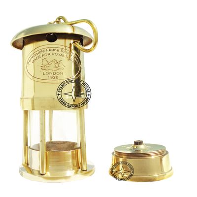 Brass Lantern Glass Oil Lamp Home Decoration (7 inch) Best for Gift