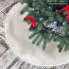 Cream Colored Pom Pom Christmas Tree Skirt (60 Inches) view 3
