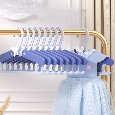 20pcs Baby Hangers with Hook, Multi-Purpose Kid Rack, Plastic Non-Slip Adjustable Infant Hanger for 0-18yrs Girl Boy, Newborn Toddler (Color : Blue)