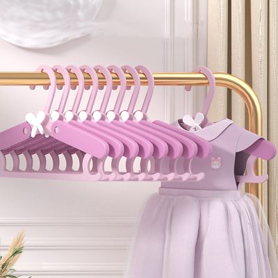 20pcs Baby Hangers with Hook, Multi-Purpose Kid Rack, Plastic Non-Slip Adjustable Infant Hanger for 0-18yrs Girl Boy, Newborn Toddler (Color : Pink)