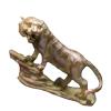 Copper Uphill Tiger Miniatures Statue Ornament,Antique Bronze Animal Zodiac Figurine Sculpture Office Home Living Room Desktop Study Bookshelf Wine Cooler Decor Ornament Handicraft Collection view 1