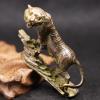 Copper Uphill Tiger Miniatures Statue Ornament,Antique Bronze Animal Zodiac Figurine Sculpture Office Home Living Room Desktop Study Bookshelf Wine Cooler Decor Ornament Handicraft Collection view 3