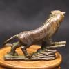 Copper Uphill Tiger Miniatures Statue Ornament,Antique Bronze Animal Zodiac Figurine Sculpture Office Home Living Room Desktop Study Bookshelf Wine Cooler Decor Ornament Handicraft Collection view 4