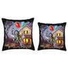 Scary Creepy Clown Ghost Haunted House Mansion Halloween Art Throw Pillow view 3
