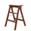 Hamankim Wooden 3 Steps Ladder Stool Folding Stepladder, Multi-Purpose Foldable Shelving Ladder Home Kitchen Library Portable Climb Ladders for Indoor and Outdoor view 1