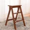 Hamankim Wooden 3 Steps Ladder Stool Folding Stepladder, Multi-Purpose Foldable Shelving Ladder Home Kitchen Library Portable Climb Ladders for Indoor and Outdoor view 3