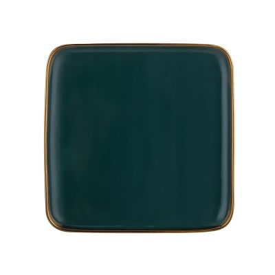 Serving Tray Decorative Tray Perfume Tray with Golden Edge Jewellery Tray Trinket Tray for Counter, Vanity, Dresser, Nightstand and Desk (Green) Decorative Trays (Color : B)