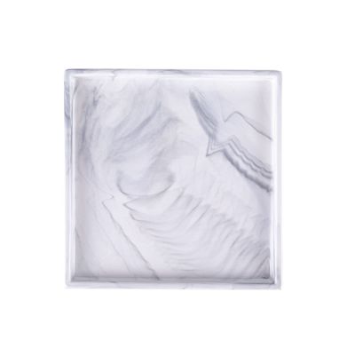 Serving Tray Ceramic Square Tray Decorative Organizer Storage Tray Marbling Vanity Tray for Bathtub Accessories Bedroom Dresser Cosmetics Jewelries Decorative Trays (Color : White)