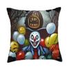 Scary Creepy Clown Haunted House Mansion Halloween Art Throw Pillow view 1