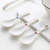 Bulk Spoons Set Ceramic Soup Spoon Set Household Rice Spoon 10 Pieces Nordic Creative Porcelain Soup Spoon 5.3 Inches Long Spoons for Eating (Color : B) view 4