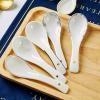 Bulk Spoons Set 10 Small Ceramic Soup Spoons, Simple Bone China Spoons, Bowls and Saucers Set Household Jingdezhen Tableware Spoons for Eating (Color : A) view 4