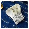 Bulk Spoons Set 10 Small Ceramic Soup Spoons, Simple Bone China Spoons, Bowls and Saucers Set Household Jingdezhen Tableware Spoons for Eating (Color : B) view 1