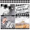 Containlol 50 Pack Bread Bags for Homemade Bread with Twist Ties, Clear Plastic Bakery Bags with Black Buffalo Plaid Design for Sourdough, Cookies, Rolls, Home Bakers Gift Packaging view 4