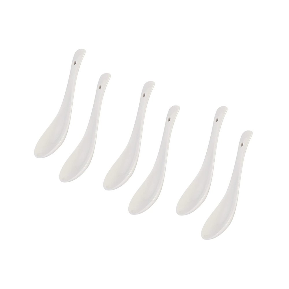 Bulk Spoons Set 10 Pieces Of Household Simple Pure White Bone China Small Spoon Creative Ceramic Household Small Spoon Spoon Soup Spoon Small Rice Spoon Spoons for Eating