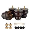 Michanco 3 Inch Wood Furniture Legs Replacement Bun Feet Set of 4 Round Wooden Legs for Sofa Couch Cabinet Ottoman view 1