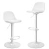 Finnhomy Bar Stools Set of 2, Swivel Barstools with Footrest and Ergonomic PP Back, Counter Height Adjustable Modern Counter Stools for Kitchen, White view 1