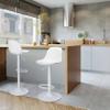 Finnhomy Bar Stools Set of 2, Swivel Barstools with Footrest and Ergonomic PP Back, Counter Height Adjustable Modern Counter Stools for Kitchen, White view 2