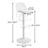 Finnhomy Bar Stools Set of 2, Swivel Barstools with Footrest and Ergonomic PP Back, Counter Height Adjustable Modern Counter Stools for Kitchen, White view 3