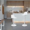 Finnhomy Bar Stools Set of 2, Swivel Barstools with Footrest and Ergonomic PP Back, Counter Height Adjustable Modern Counter Stools for Kitchen, White view 4