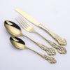48 Piece Gold Silverware Set for 12 Palace Flatware Sets With Hollow Relief Decoration Stainless Steel Kitchen Restaurant Hotel Cutlery Utensils Knifes Forks and Spoons Set view 1