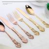 48 Piece Gold Silverware Set for 12 Palace Flatware Sets With Hollow Relief Decoration Stainless Steel Kitchen Restaurant Hotel Cutlery Utensils Knifes Forks and Spoons Set view 4