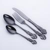 48 Piece Black Silverware Set for 12 Palace Flatware Sets With Hollow Relief Decoration Stainless Steel Kitchen Restaurant Hotel Cutlery Utensils Knifes Forks and Spoons Set view 1