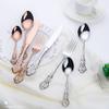 48 Piece Black Silverware Set for 12 Palace Flatware Sets With Hollow Relief Decoration Stainless Steel Kitchen Restaurant Hotel Cutlery Utensils Knifes Forks and Spoons Set view 3