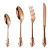 48 Piece Rose Gold Silverware Set for 12 Palace Flatware Sets With Relief Decoration Stainless Steel Kitchen Restaurant Wedding Cutlery Utensils Knifes Forks and Spoons Set view 1