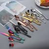 48 Piece Rose Gold Silverware Set for 12 Palace Flatware Sets With Relief Decoration Stainless Steel Kitchen Restaurant Wedding Cutlery Utensils Knifes Forks and Spoons Set view 4