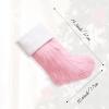 DegGod Pink or White Personalized Christmas Stockings, 6 Pack Plush Faux Fur Embroidery Custom Xmas Stocking with Names Hanging Ornament for Fireplace Xmas Tree Holiday Party Decoration view 3