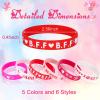 JUNEBRUSHS 42pcs Valentine's Day Party Favors Silicone Bracelets Pink Red Love Heart Rubber Wristbands Accessories for Adults Valentine's Day Party Decorations Gift (6 Designs) view 2