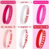 JUNEBRUSHS 42pcs Valentine's Day Party Favors Silicone Bracelets Pink Red Love Heart Rubber Wristbands Accessories for Adults Valentine's Day Party Decorations Gift (6 Designs) view 3