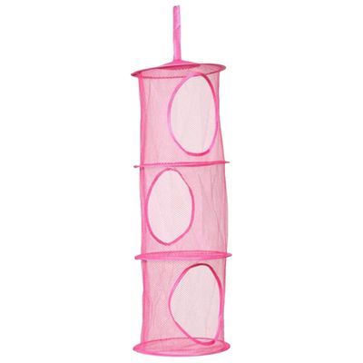 STOBAZA Mesh Hanging Storage Basket 3 Tier Toy Organizer Foldable Storage Bag for Boys and Girls Home Travel
