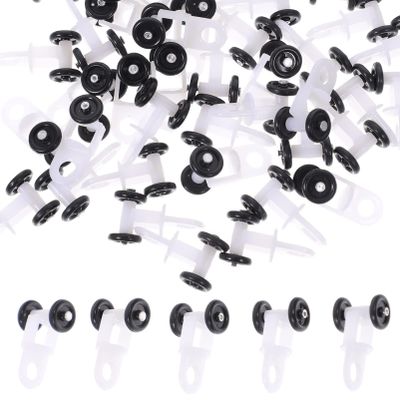 Housoutil 100pcs Curtain Track Roller Sliding Wheel for Straight Curved Tracks Smooth for Shower and Household Curtains