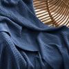 Bedsure Gentlesoft 100% Cotton Throw Blanket for Couch 50x70 inches - Cooling Breathable and Soft for Summer, Waffle Weave Throw Blanket for Office, Navy view 4