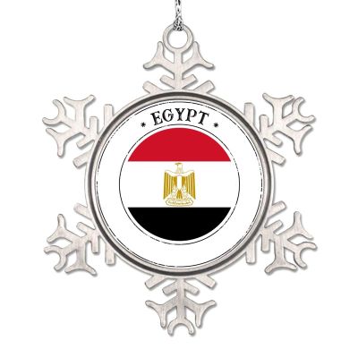 Snowflake Ornament Egypt Flag Christmas Tree Ornaments Country City Souvenir Personalized Christmas Ornaments 2022 Funny Metal Souvenir Xmas Tree Hang Pendant Winter Exchange Gift 3 Inch